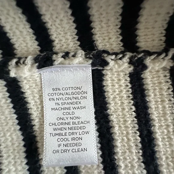 LOFT Navy and cream striped short cardigan - Picture 3 of 6